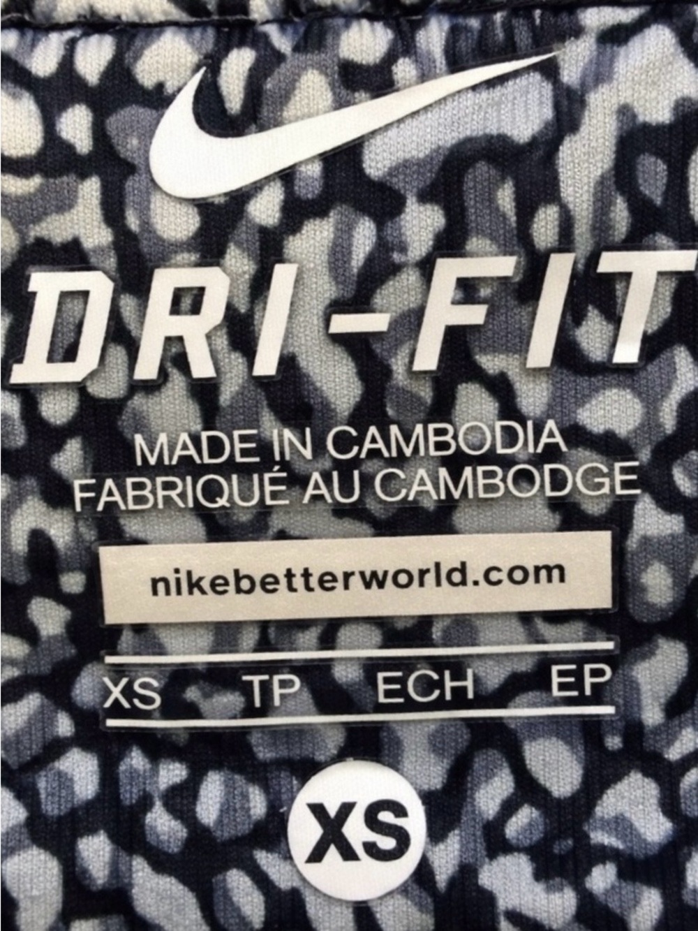 Nike Dri-FIT Cropped Running Leggings XS Black Gray Zip Pocket - Picture 7 of 8